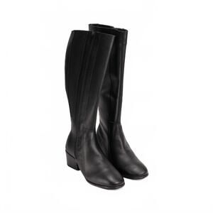 NEW YALEET women's gift tall boot in black leather ba6
